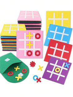 a bunch of different types of tic - tac - toe game pieces on top of each other