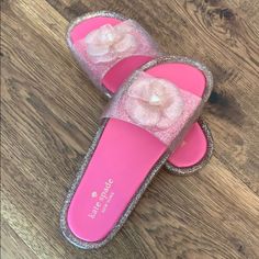 Cute Kate Spade Sparkly Flip Flops! Only Worn A Few Times! Look Brand New! Kate Spade Pink Round Toe Sandals, Sparkly Flip Flops, Shoes Flip Flops, Kate Spade Shoes, Flip Flops, Kate Spade, Women Shoes, Brand New, Pink