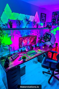 Gaming Setup Gaming Pc Desk Setup, Lofted Cabin, Games Room Inspiration, Pc Gaming Desk, Small Game Rooms, Gamer Setup, Pc Gaming Setup, Video Game Room Design, Custom Pc