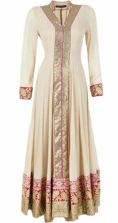 Hijab Fashion 2016, Anarkali Dress Pattern, Beige Outfit, Fashion 2016, Indian Gowns