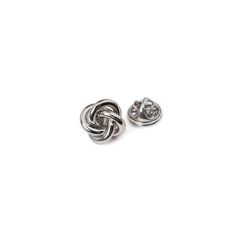 Silver Knot Lapel Pin - Mens Suits White Gold Sterling Silver Wedding Brooches, White Gold Sterling Silver Brooches For Wedding, Wedding Brooches In White Gold And Sterling Silver, Elegant Sterling Silver Brooches, Elegant Silver Sterling Silver Brooches, Elegant Silver Pins For Gifts, Silver Sterling Wedding Brooches, Silver Wedding Lapel Pin, Silver Brooch Lapel Pin For Wedding