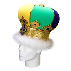 This Mardi Gras King Crown will definitely make you stand out at your next Party, Hora Loca, Wedding, Corporate Event, Birthday, Quinceanera, or Halloween Party! It can be used as a wedding hats, top hats, photo booth props, or a party favor.