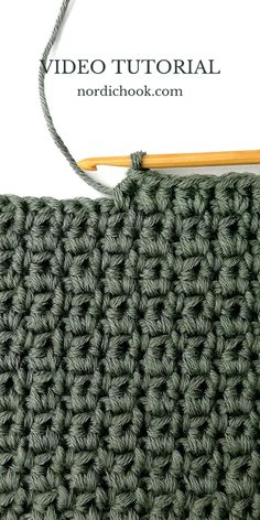 the crochet stitch is being worked on