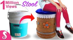 Make Sitting STOOL from Reusing Waste Paint Bucket | Best Out of Waste | Home Decorating Idea - YouTube Puff Paint Shirts, Puffy Paint Shirts, Bucket Decor, Sitting Stool, Pot Making, Old Bucket, Bucket Ideas, Diy Stool, Reuse Plastic Bottles