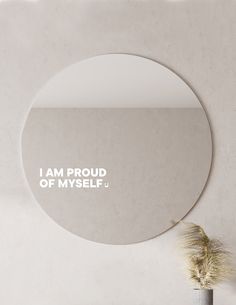 I AM PROUD OF MYSELF. - Affirmation Mirror Sticker Selfawear Affirmation Mirror, Powerful Reminders, Mirror Writing, Aviation Quotes, Encouraging Phrases, Cafe Exterior, Mirror Decal, Positive Changes, Mirror Stickers