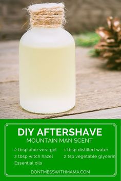 Diy Aftershave, After Shave Lotion, Diy Sprays, Diy Body, Aftershave, Diy Tips, Mountain Man, Beauty Recipe, Diy Skin Care