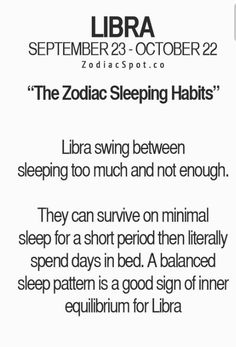 the zodiac sleeping habit is written in black and white