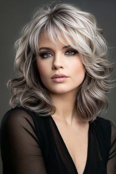 #BEAUTY ,#REALATIONSHIPS #Fashion #Outfits #Summer Outfits #Animals Layered Shag, Grey Hair With Bangs, Haircuts For Medium Length Hair, Layered Haircuts For Medium Hair, Haircuts For Medium Hair, Hair Color And Cut, Hair Fall, Elegant Hairstyles, Gray Hair