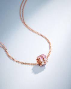 Suzanne Kalan Infinite Double Row Pink Ombre Sapphire & Diamond Rondelle Pendant in 18k rose gold Elegant Pink Jewelry With Baguette Diamonds, Elegant Pink Baguette Diamond Jewelry, Fine Jewelry Pink Baguette Diamonds, Pink Baguette Diamond Fine Jewelry, Pink Baguette Diamond Wedding Jewelry, Pink Rondelle Elegant Jewelry, Elegant Pink Rondelle Jewelry, Pink Rondelle Jewelry, Luxury Pink Sapphire Necklace