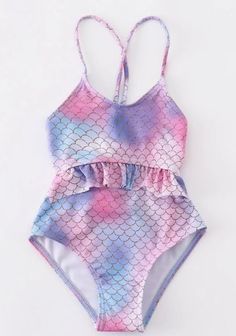 Cute pastel tie dye with mermaid design Pastel Mermaid, Mermaid Girls, Mermaid Swimsuit, Girls Swim, Contrast Lighting, Pastel Tie Dye, Purple Tie Dye, Purple Tie, Mermaid Scales