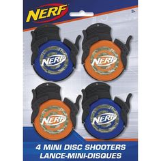 Buy Kids Birthday Nerf disc shooters, 4 per package sold at Party Expert Boys Nerf Birthday Shirt, Nerf Party, Favor Cups, Luau Theme Party, Party Expert, Unique Party Favors, Graduation Balloons, Halloween Items, 6th Birthday Parties