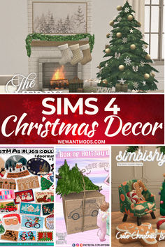 sims 4 christmas cc decor collage Sims 4 Christmas Cc Decor, Sims 4 Christmas Cc, Sims 4 Seasons, Sims 4 Stories, Snow Place, Magical Winter, Christmas Rugs