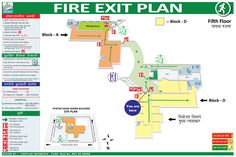 the fire exit plan is shown with arrows pointing to different locations and where they are located