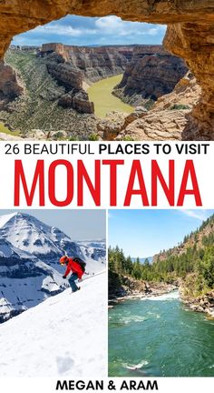 the cover of 25 beautiful places to visit in montana