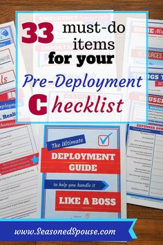 three different types of employment checklist with the text 3 must do items for your pre - deployment checklist