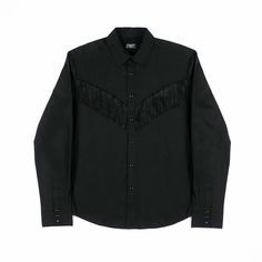 Around Town - Black Fringe Western Shirt | Straight To Hell Apparel Fringe Western Shirt, Fringe Men, Black Western Shirt, Spooky Western, Denim Cowboy, Gothic Boho, Cowboy Shirt, Black Cowboy, Fashion Shirts