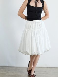 Whip Balloon Skirt - White – Lisa Says Gah White Bubble Skirt, Sky Cosplay, Intentionally Blank, Balloon Skirt, Closet Aesthetic, Mother Of The Bride Gown, Bride Gown, Lisa Says Gah, Paloma Wool