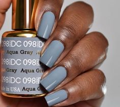 Grey Dnd Gel Polish, Dnd Gel Polish Colors Grey, Dnd Gray Gel Polish Colors, Dnd Gray Gel Polish, Spring Nails Dnd Gel, Dnd Gel Polish Colors Blue Gray, Dnd Blue Grey Gel Polish, February Nail Colors Dnd, Spring Nails Dnd