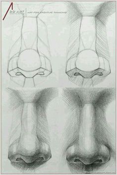 three different views of the nose and mouth