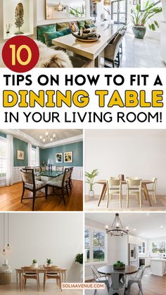 the top ten tips on how to fit a dining table in your living room