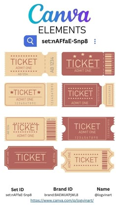 Tickets- canva elements 3dcanva Font Ideas Alphabet, Best Canva Fonts, Fonts Cursive, Content Calendar Template, Facebook Post Design, Font Ideas, Canva Fonts