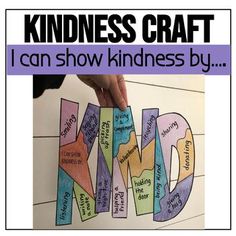 a poster with the words kindness craft on it and someone's hand holding up an i can show kindness sign