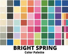 the bright spring color palette is shown