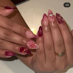 Black French Tip Nail, Pink Christmas Nail, Birthday Nail Ideas, Nails For 2023, Glamorous Birthday, Pink Christmas Nails, Black French Tip, Birthday Nail Designs