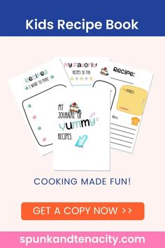 kids'recipe book with the title cooking made fun get copy now