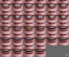 many different images of mouths with teeth