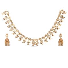 PRICES MAY VARY. MATERIAL: Zeel jewelry set is made out of Brass with high quality Gold-Plating. This Floral theme piece is studded with opulent white red green cubic zirconia stones and induced Metal Ball. FEATURE: This traditional jewelry set includes 1 pair jhumka earrings and 1 short necklace, length (Necklace- 15 cm, Earrings- 5 cm) and weight (Necklace- 37 gm, Earrings- 16 gm). The necklaces comes with Fishhook closure and has adjustable length. GIFTING: This necklace set arrives in unique Short Necklace Gold Indian Bridal, Light Weight Gold Necklace Set Indian, Gold Necklace Indian Bridal Jewelry Simple, Light Weight Kanti Necklace, Thushi Necklace, Best Necklace, South Indian Temple, Indian Jewelry Set, Earring Indian