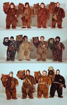 several different pictures of people dressed in animal costumes and one is wearing a bear costume