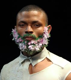 Flower Beard, Matka Natura, School Of Visual Arts, Moustaches, Arte Inspo, Flower Boys, Hair Reference, Facial Hair