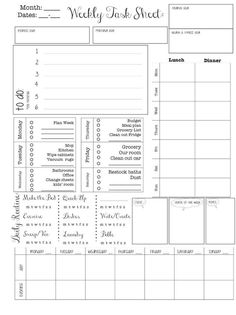 the printable weekly planner is shown in black and white, with words on it