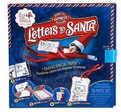 an elf's letter to santa book with instructions and pictures on the front cover