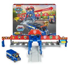 a toy fire truck and rescue vehicle playset