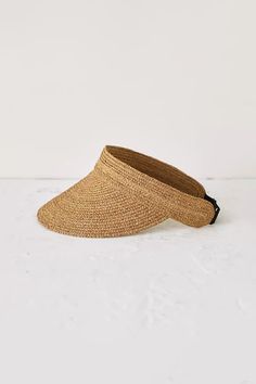 Fibflx Women's Packable Straw Sun Visor with Adjustable Closure Adjustable Jute Straw Hat For Summer, Straw Visor For Spring And Summer, Summer Straw Visor For Spring, Adjustable Summer Jute Straw Hat, Spring Straw Hat In Natural Fiber, Spring Straw Visor With Uv Protection, Adjustable Summer Straw Hat With Open Weave, Adjustable Open Weave Summer Straw Hat, Casual Natural Straw Hat With Open Weave