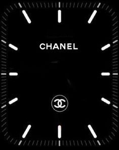 the chanel logo is displayed on a black watch face