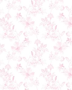 a white and pink floral wallpaper with lots of flowers