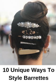 Bun With Barrette, Hairpins Hairstyle, French Barrette Hairstyle, Alligator Clip Hairstyles, Barettes Hairstyles Simple, How To Style Barrettes, Barettes Hairstyles