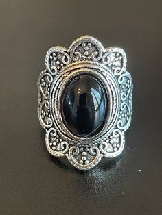 Condition: New Material: S925 silver, Onyx stone S925 stamped inside the ring Main stone: Onyx stone  Size: 7.5 Color: Same as pictures Gender: woman Package: 1x ring Onyx Jewelry, Black Onyx Stone, Women Ring, Ring Women, Jewelry Gemstone, Onyx Stone, Ring Engagement, Stone Ring, Gemstone Ring