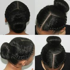 Protective Styles For Natural Hair No Added Hair, Natural Hair Bun Styles, Tutorial Ideas, Hair Buns, Girls Natural Hairstyles