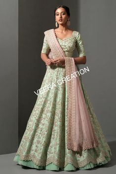 Traditional Lehenga Choli, Party Wear Choli, Wedding Wear Pista Green Lehenga Choli, lehenga for women ready to wear, Indian wedding lehenga by VeeraCreation19 on Etsy Pista Green Lehenga, Silk Bridal Lehenga, Lehenga Choli Designer, Ready To Wear Lehenga, Outfit Traditional, Green Lehenga Choli, Indian Wedding Lehenga, Pista Green