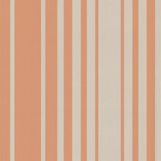 an orange and white striped wallpaper with vertical lines on the opposite side of it