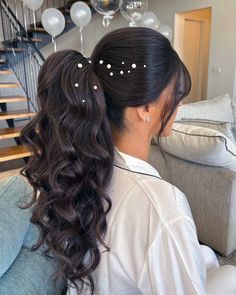 Ponytail Wedding Hairstyles, High Curly Ponytail, Ponytail Wedding