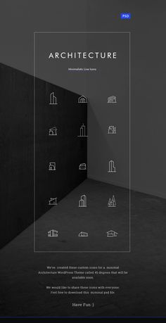 the architecture website is displayed in black and white