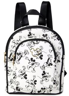 DESCRIPTION: Disney   Mickey Mouse Mini Backpack 10" high Gold tone Mickey silhouette on the front, allover print and gold tone hardware Top zipper closure  Adjustable strap with top locker loop Front zipper compartment New with tag RETURNS: Your satisfaction is important. Please contact us via eBay regarding any problems before leaving negative feedback. Any defects, damages, or material differences with your item, must be reported to us within 7 days of receipt of the item or 30 days from date Mickey Mouse Accessories, Mickey Mouse Backpack, Mickey Mouse Characters, Mickey Mouse Print, Minnie Mouse Backpack, Mickey Mouse Images, Mickey Silhouette, Pouch With Zipper, Mini Backpack Purse