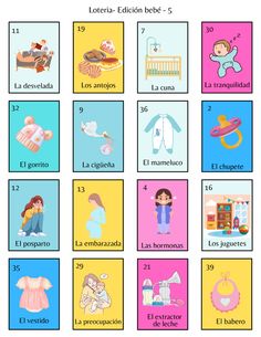 the spanish poster shows different types of clothes and things to wear for baby's birth