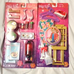 the contents of a doll's play set are displayed