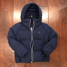 New With Tags, Puffer Jacket With Pockets, Silver Hardware. Snap For Hat Closure, Very Lightweight. Unisex. Ralph Lauren Coats Women, Ralph Lauren Coats, Ralph Laurent, Polo Jacket, Ralph Lauren Jacket, Polo Ralph Lauren Kids